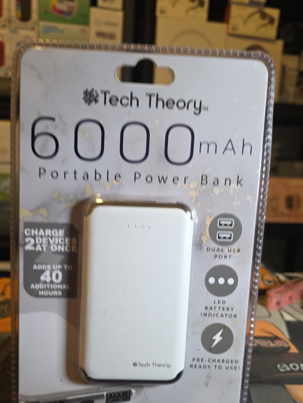 Tech Theory 6000mAh White Portable Power Bank